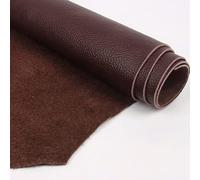 Tessuto in ecopelle con effetto granulato, Tessuto in pelle pieno fiore, spessore 1,5 mm, multicolore, dimensioni multiple, lavorazione della fai da te(Brown,50x100cm)