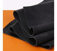 Tessuto in ecopelle con effetto granulato, Tessuto in pelle pieno fiore, spessore 1,5 mm, multicolore, dimensioni multiple, lavorazione della fai da te(Black,30x30cm)