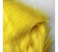 Tessuto in finta pelliccia tessuti peluche materiale in pelliccia sintetica a pelo lungo tessuto soffice per costumi Moda Tappeti Puntelli Fondali Cosplay Decorazione sedia 150cm*50cm(Color:giallo)