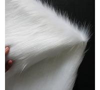 Tessuto in finta pelliccia tessuti peluche materiale in pelliccia sintetica a pelo lungo tessuto soffice per costumi Moda Tappeti Puntelli Fondali Cosplay Decorazione sedia 150cm*50cm(Color:bianco)