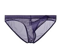 Tessuto in maglia fine da uomo trasparente per esperienze seducenti, momenti speciali con design discreto traspirante come biancheria intima da uomo, Lilla, 3XL