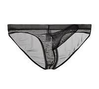 Tessuto in maglia fine da uomo trasparente per esperienze seducenti, momenti speciali con design discreto traspirante come biancheria intima da uomo, Nero , 3XL