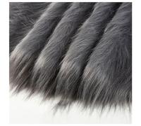 Tessuto in pelliccia sintetica a pelo lungo, Tessuto in pelliccia sintetica di The Squares, tessuto in a pelo lungo 12 cm, 50 * 180(Dark Grey)
