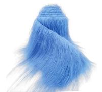 Tessuto in pelliccia sintetica per artigianato Blu, Peluche Shaggy Craft 5 x 170 cm per barba da Babbo Natale/gnomo fai-da-te, fursuit, costume cosplay di Halloween di Natale fatto a mano