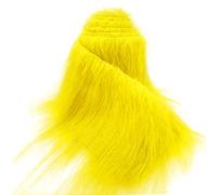Tessuto in pelliccia sintetica per artigianato Giallo, Peluche Shaggy Craft 5 x 170 cm per barba da Babbo Natale/gnomo fai-da-te, fursuit, costume cosplay di Halloween di Natale fatto a mano