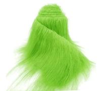 Tessuto in pelliccia sintetica per artigianato Verde Limone, Peluche Shaggy Craft 5 x 170 cm per barba da Babbo Natale/gnomo fai-da-te, fursuit, costume cosplay di Halloween di Natale fatto a mano
