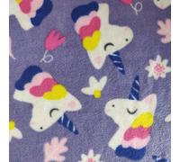 Tessuto In Pile Stampato - UNICORNI LAVANDA