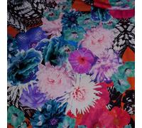 Tessuto in puro twill di seta di design italiano del cantiere floreale 100% s...