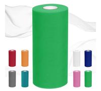 Tessuto in Tulle, 30 cm x 92 m, Tulle per Bomboniere, Nastro in Rosso/Bianco, per Gonna da Tavolo, Matrimonio, Decorazione Auto, Fai da Te, Decorazione per Feste (Verde)