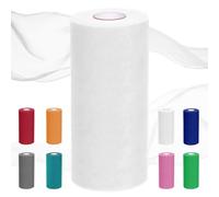 Tessuto in Tulle, 30 cm x 92 m, Tulle per Bomboniere, Nastro in Rosso/Bianco, per Gonna da Tavolo, Matrimonio, Decorazione Auto, Fai da Te, Decorazione per Feste (Bianco)