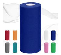 Tessuto in Tulle, 30 cm x 92 m, Tulle per Bomboniere, Nastro in Rosso/Bianco, per Gonna da Tavolo, Matrimonio, Decorazione Auto, Fai da Te, Decorazione per Feste (Blu Scuro)