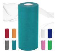 Tessuto in Tulle, 30 cm x 92 m, Tulle per Bomboniere, Nastro in Rosso/Bianco, per Gonna da Tavolo, Matrimonio, Decorazione Auto, Fai da Te, Decorazione per Feste (Turchese)