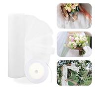 Tessuto in Tulle Bianco Rotolo 48cm x10m per Matrimonio - Organza Bobina di Tulle per Decorazione Fai da Te, Bomboniere, Regalo, Festa, Compleanno