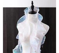 Tessuto in tulle con volant da 8 m, con orlo a pieghe, tessuto in organza increspato, larghezza 10 cm, per collari e maniche, decorazione per cuscini fai da te (bianco iridescente)