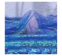 Tessuto in tulle morbido, Pleated Textured Fabric Multicolor 140cm x 100cm Sold By The Meter(Blue)