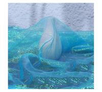 Tessuto in tulle morbido, Pleated Textured Fabric Multicolor 140cm x 100cm Sold By The Meter(Lake Blue)