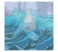 Tessuto in tulle morbido, Pleated Textured Fabric Multicolor 140cm x 100cm Sold By The Meter(Light Blue)