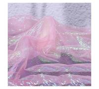 Tessuto in tulle morbido, Pleated Textured Fabric Multicolor 140cm x 100cm Sold By The Meter(Light Pnnrk)