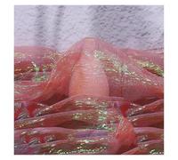 Tessuto in tulle morbido, Pleated Textured Fabric Multicolor 140cm x 100cm Sold By The Meter(Red)