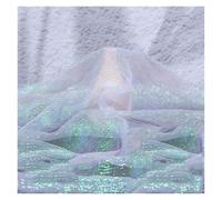 Tessuto in tulle morbido, Pleated Textured Fabric Multicolor 140cm x 100cm Sold By The Meter(White)