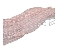 Tessuto in tulle trasparente, larghezza 132 cm, con fiori di prugna ricamati in 3D e paillettes, per decorazioni e indumenti di nozze (polvere di dente di sangue)