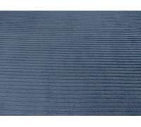 Tessuto In Velluto Di Cotone Blu Jumbo A Coste 4.5 Lavato