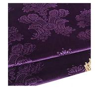 Tessuto in Velluto Goffrato Tappezzeria Tessuto al Metro 140cm Larghezza Stile Vintage Per L'Home Decor, Artigianato da Cucito, Divano Copertura, Tenda(Color:VIOLA SCURO)