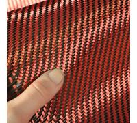 Tessuto in vera fibra di carbonio ibrida intrecciata con fibra aramidica 3K RED