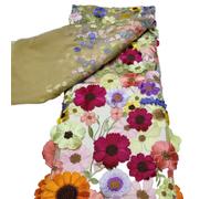 Tessuto intricato motivo floreale in pizzo ideale per design e artigianato moda