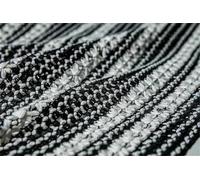 Tessuto lavorato a maglia cavo elastico a righe nere strutturate per materiale da cucito per vestiti di design della camicia di base