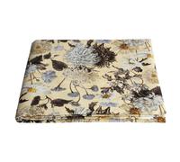 Tessuto Loneta Cotone Fantasia Crisantemi Stoffa Stampata Arredo Casa H 280 cm