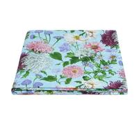 Tessuto Loneta Cotone Fantasia Crisantemi Stoffa Stampata Arredo Casa H 280 cm