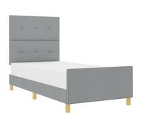 Tessuto morbido imbottito design piattaforma Grigio chiaro 80 x 200 cm