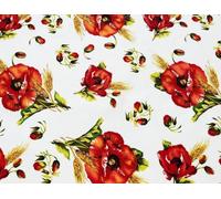 Tessuto Motivo Papavero| Prodotto Made in Italy | 100% Puro Cotone | Altezza 180 cm | Il Tessuto è in Vendita al Metro