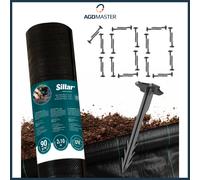 Tessuto non tessuto antierbacce Sillar 2 x 10 m 90 g/m² nero stabile ai...