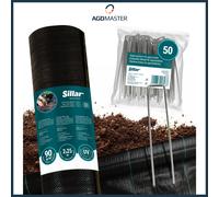 Tessuto non tessuto antierbacce Sillar 2x25m 90g/m² nero resistente ai...