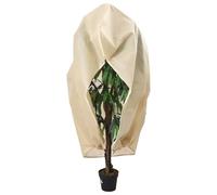 Tessuto non tessuto invernale con chiusura lampo, 70 g/m², 1,2 x 1,8 m, copertura per piante, beige, con coulisse, per la cura del giardino, la cura del prato e la protezione dal gelo