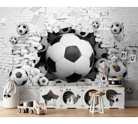 Tessuto non tessuto per cameretta bambini - Calcio - Per bambini - Tessuto non tessuto effetto 3D - Astratto, 400cmx280cm Poster - Adesivi murali - Quadri senza cornice