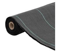 Tessuto non tessuto per erbacce nero, 0,5 x 50 m, in polipropilene, resistente agli strappi e permeabile all'acqua, traspirante, come barriera per le radici, per aiuole rialzate, terrazze, giardini
