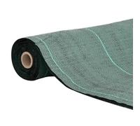 Tessuto non tessuto per pacciamatura verde, 4 x 100 m, in polipropilene, con strisce verdi, permeabile all'acqua, antistrappo, traspirante, per aiuole rialzate, terrazze, giardini in pietra e serra