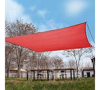 Tessuto ombreggiante al 90% - Tessuto rosso con occhielli, baldacchino traspirante per esterni per balconi, facile da installare, dimensioni 8 x 14 m
