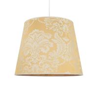 Tessuto Paralume per Lampada a Sospensione E27 Barocco Motivo Oro Ø38cm Cono