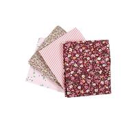 Tessuto patchwork - Noname - 45 x 55 cm - 100% cotone - 4 pezzi - Rosa