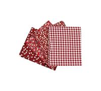 Tessuto patchwork - Noname - 45 x 55 cm - 100% cotone - 4 pezzi - Rosso