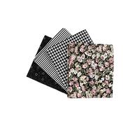 Tessuto patchwork - Noname - 45 x 55 cm - 100% cotone - 4 tagli - Nero