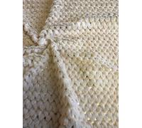 Tessuto Pelliccia Sintetica Super Luxury Materiale Crema Paillettes