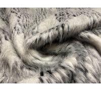 Tessuto Pelliccia Sintetica Super Luxury Materiale Geo Pallini Neri & Bianchi