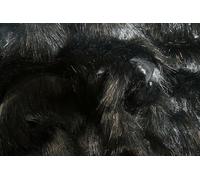 Tessuto Pelliccia Sintetica Super Luxury Materiale - Ondulato Alto Basso Nero