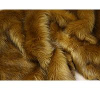 tessuto pelliccia sintetica super luxury materiale - pelo lungo ORO autunnale - Dorato, 1Mtr - 150cm x 100cm