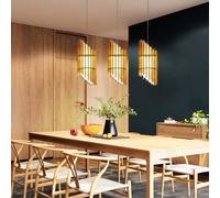 Tessuto Pendolo Faretto Coprire Lampada Natura Ess Camera Legno Lamelle Appesa